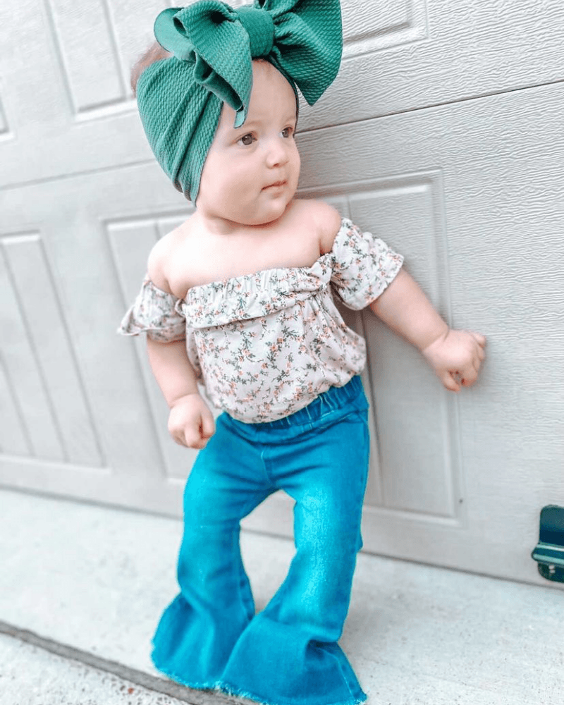 Bailey's Blossoms - Sophie Denim Bell Bottoms - Dark Wash