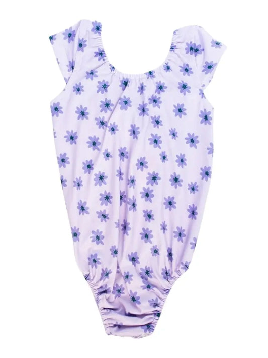Bailey's Blossoms - Maggie Cap Sleeve Leotard - Periwinkle Petals