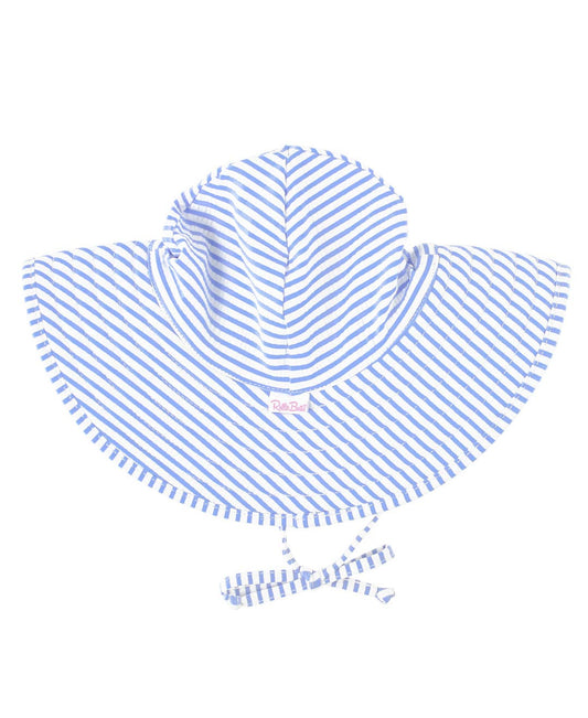 RuffleButts + RuggedButts - Girls Periwinkle Blue Seersucker Swim Hat