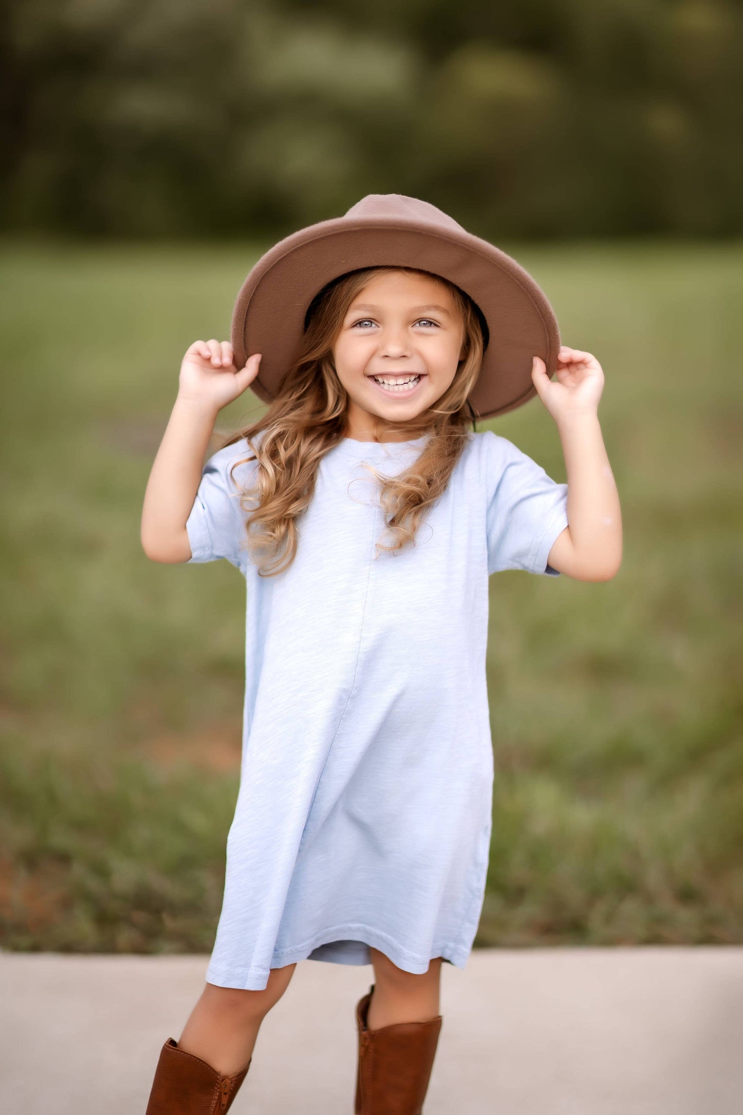 Bailey's Blossoms - Catalina T-Shirt Dress - Dusty Blue