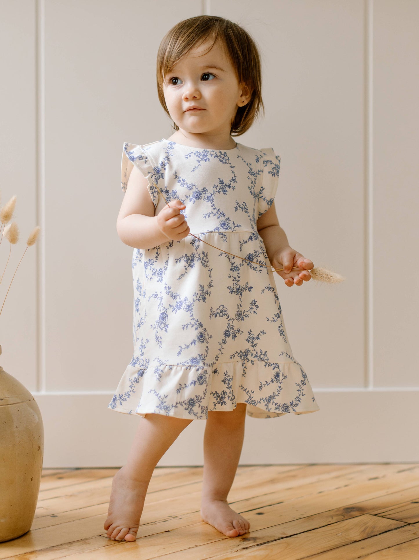 Colored Organics - Organic Baby & Kids Tilly Tiered Dress - Serena Floral/Rain