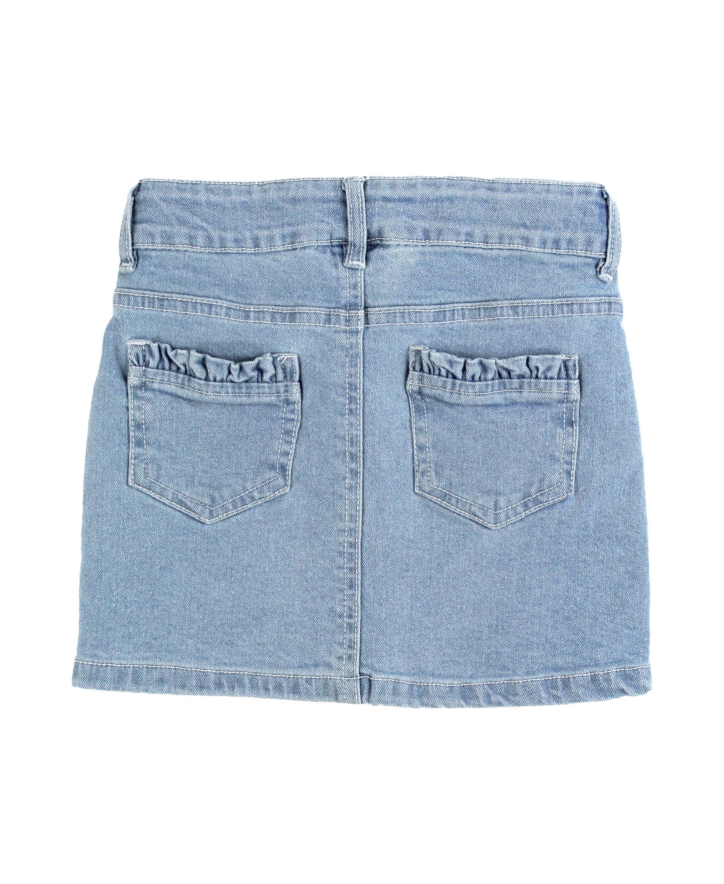 RuffleButts + RuggedButts - Girls Light Wash Ruffle Denim Skirt