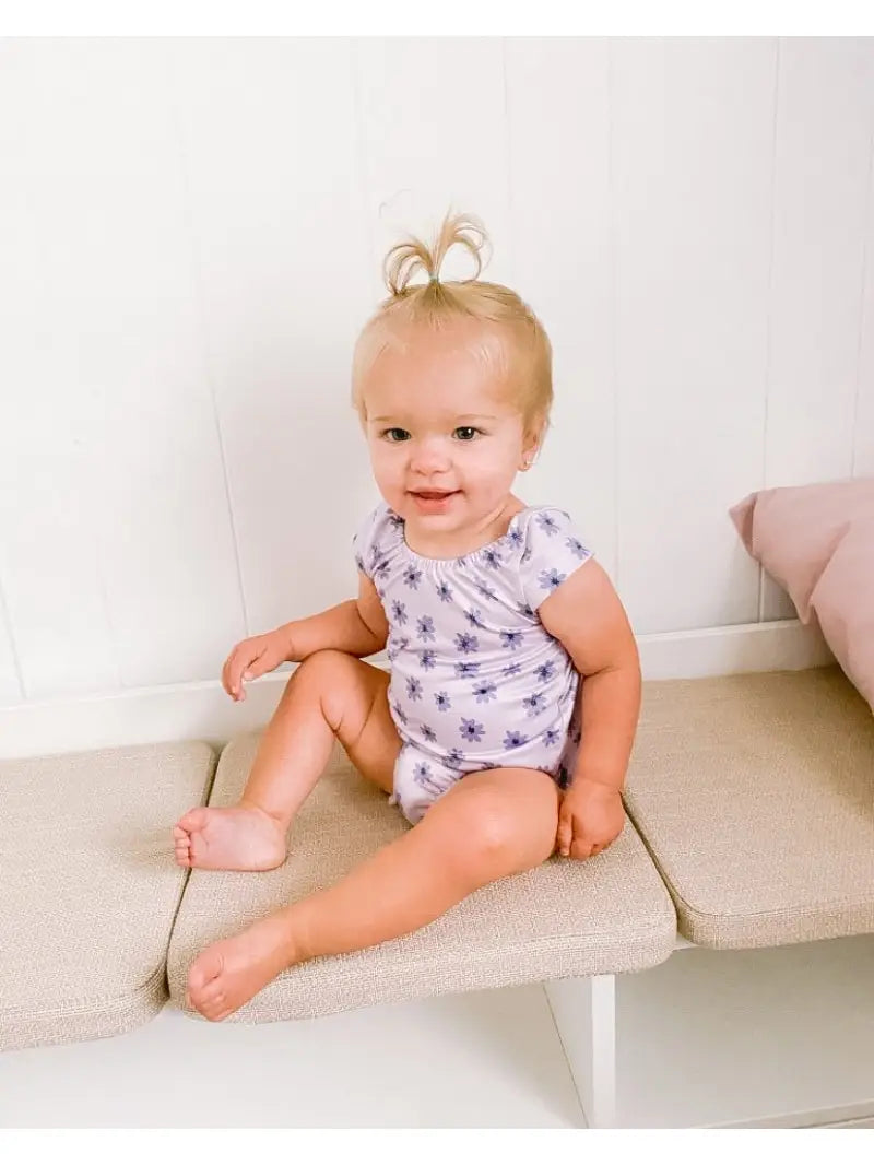 Bailey's Blossoms - Maggie Cap Sleeve Leotard - Periwinkle Petals