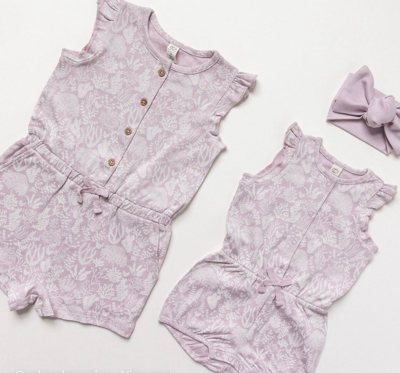 Colored Organics - Amelia Romper - Coral Reef / Wisteria