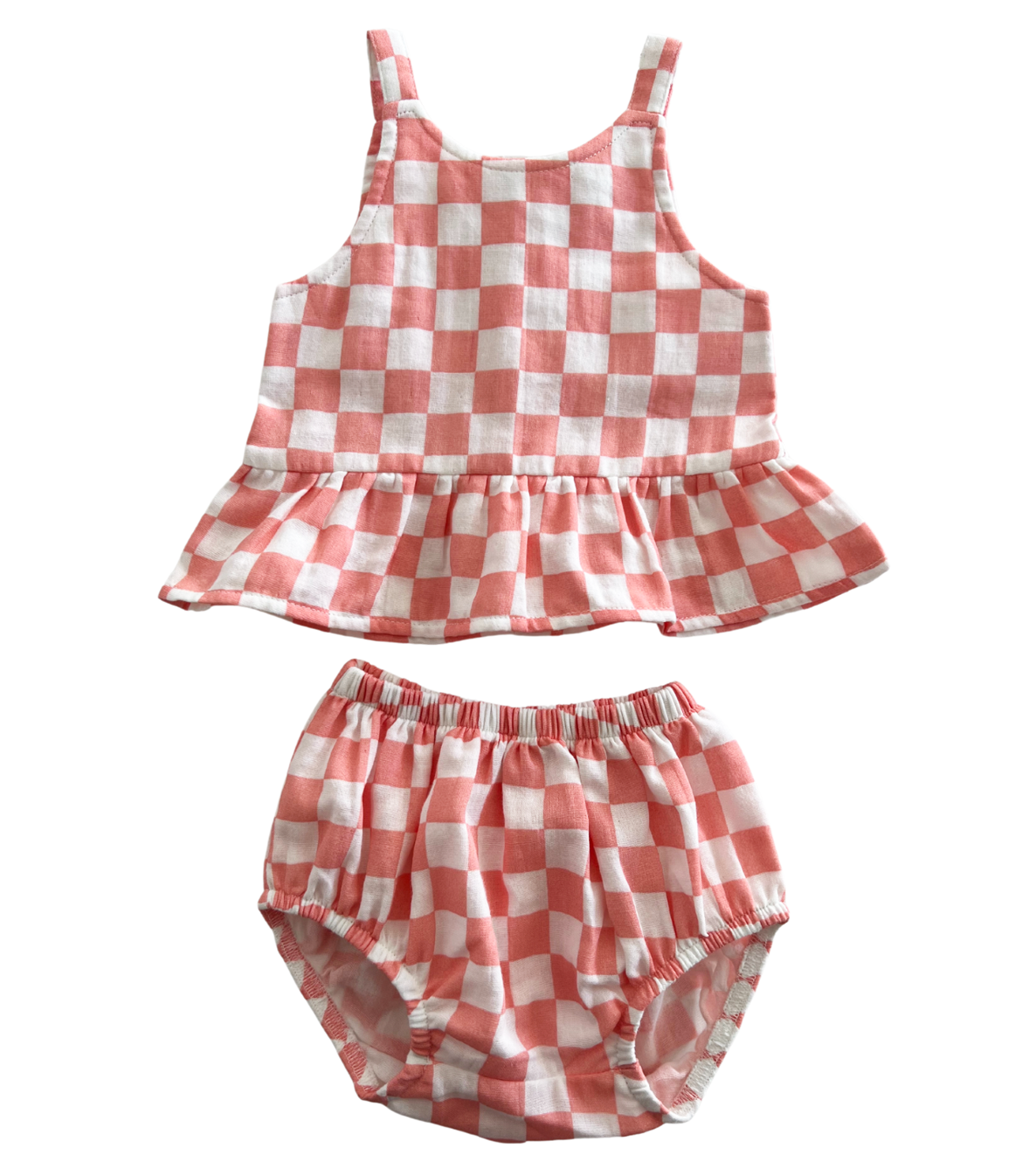 SIIX Collection - Sorbet Checkerboard / Organic Peplum Set