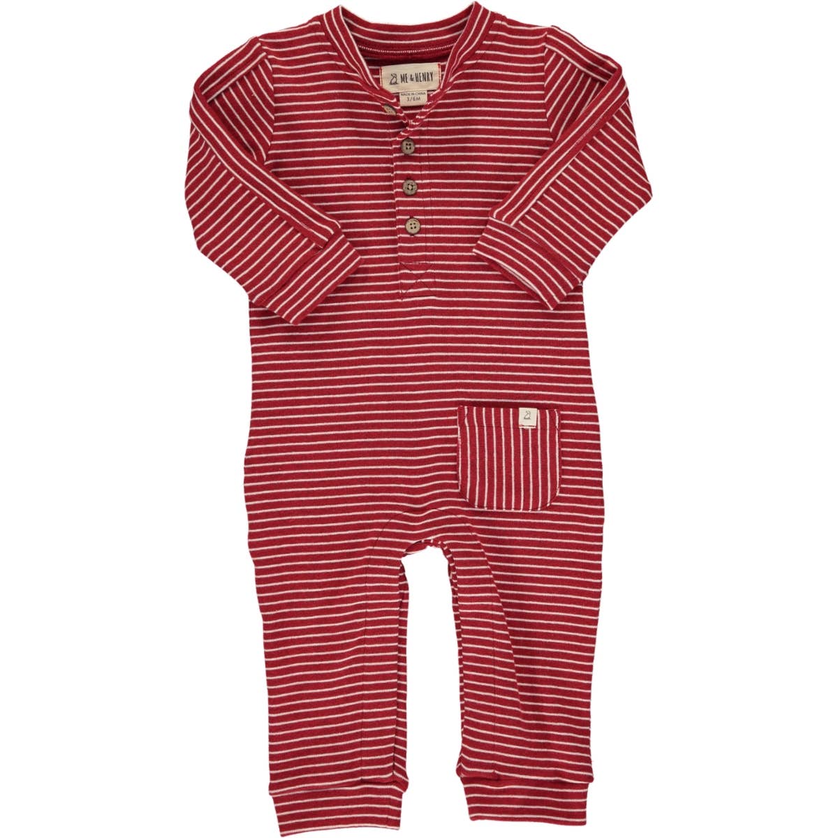 Me & Henry - Red Stripe Jersey Romper
