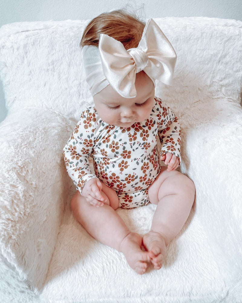 Bailey's Blossoms - Livee Long Sleeve Leotard - Wine Berry Floral
