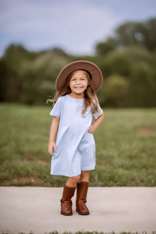 Catalina T-Shirt Dress - Dusty Blue