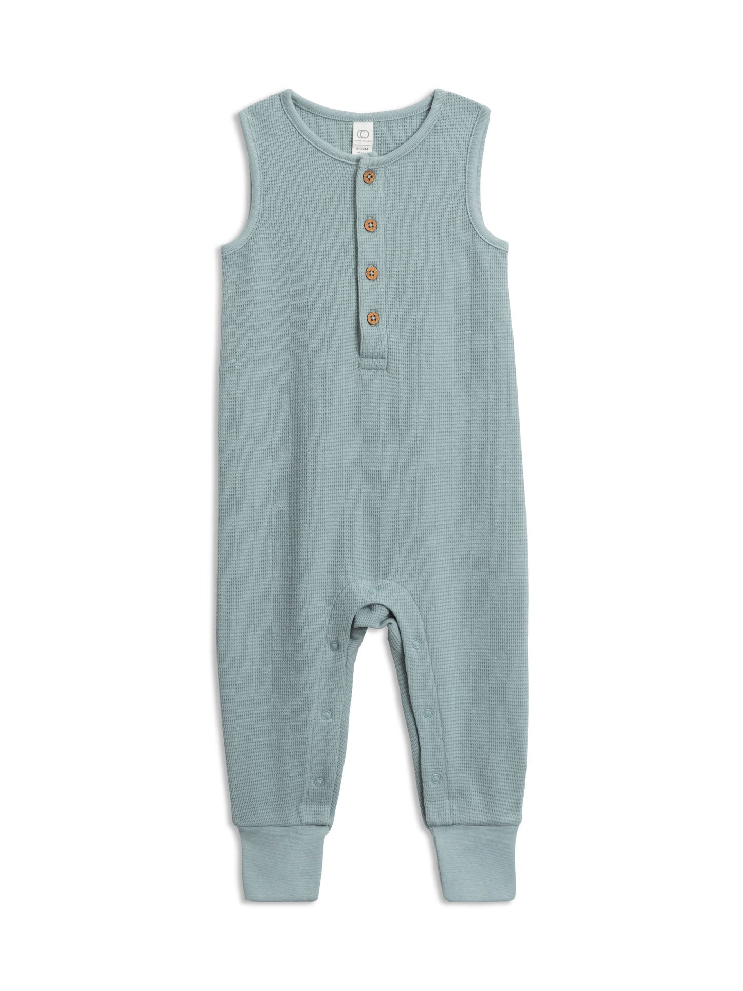 Colored Organics - Wade Waffle Henley Romper - Ocean