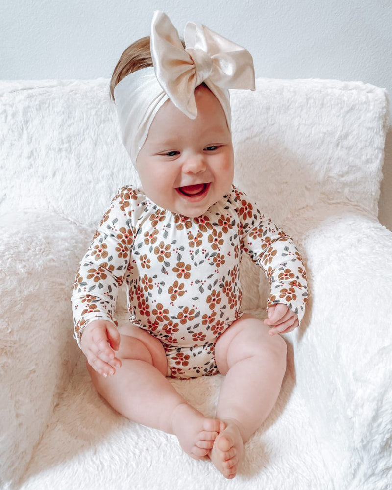 Bailey's Blossoms - Livee Long Sleeve Leotard - Wine Berry Floral