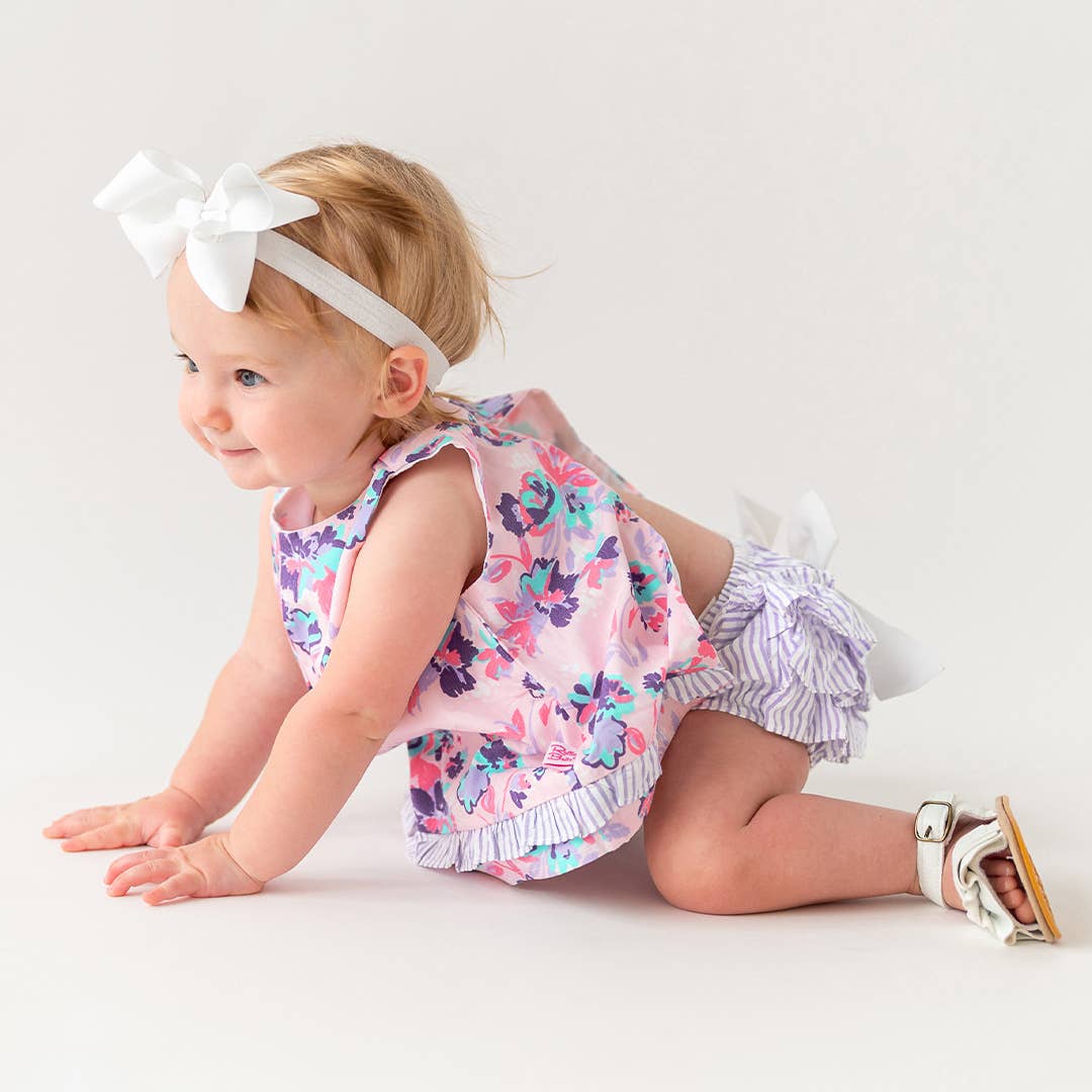 RuffleButts - Princess Meadow Woven Ruffle Swing Top and Bloomer Set