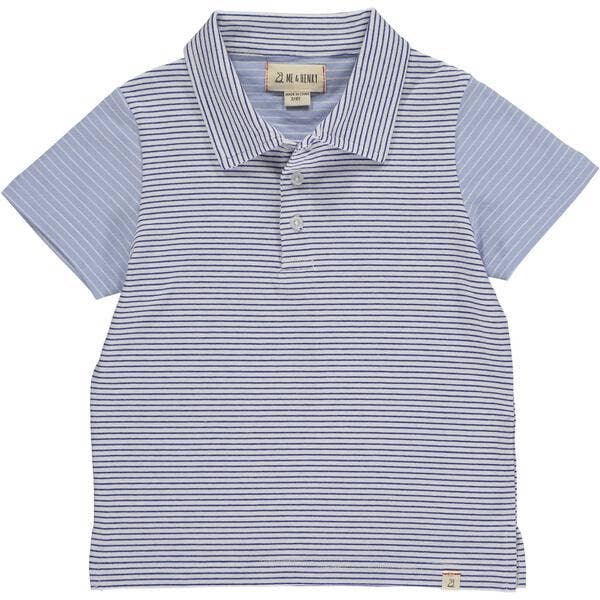 Me & Henry -Boy's Blue stripe Polo