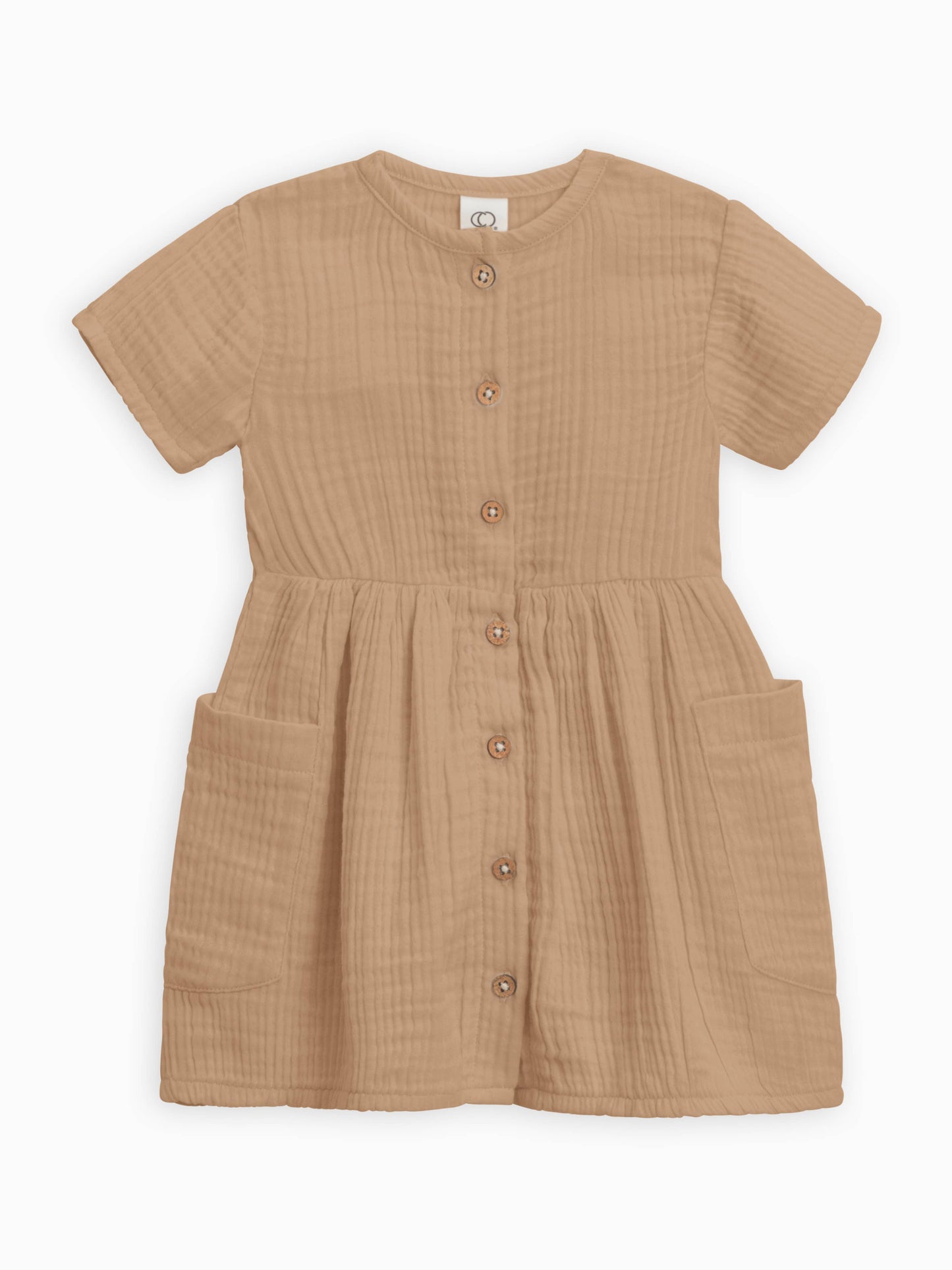Colored Organics - Mabel Muslin Button Dress - Tan