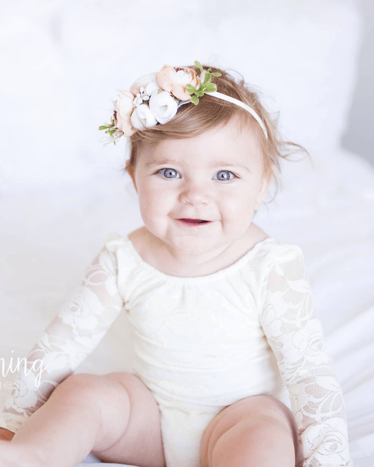 Bailey's Blossoms - Lana Lace Leotard - Cream Meringue