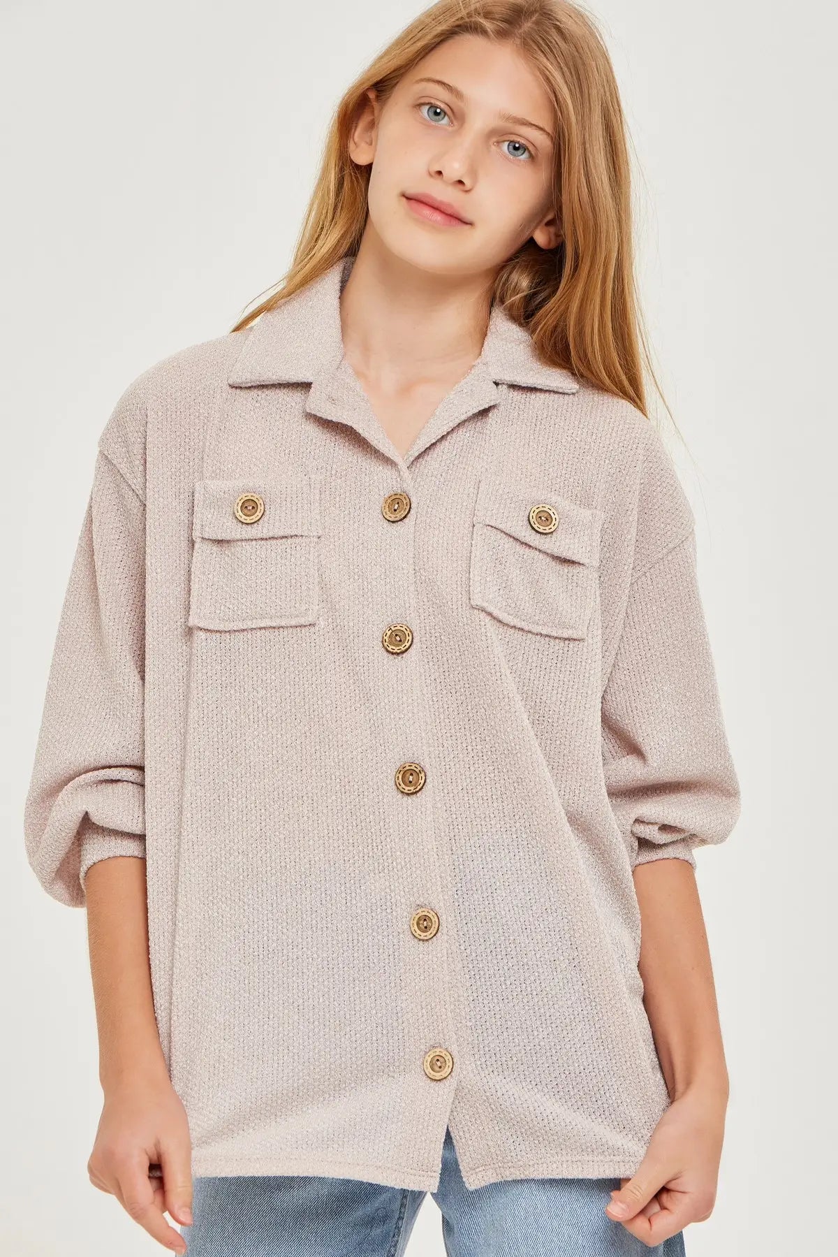 Solid Chest Pocket Shacket -Muave, Taupe, Charcoal