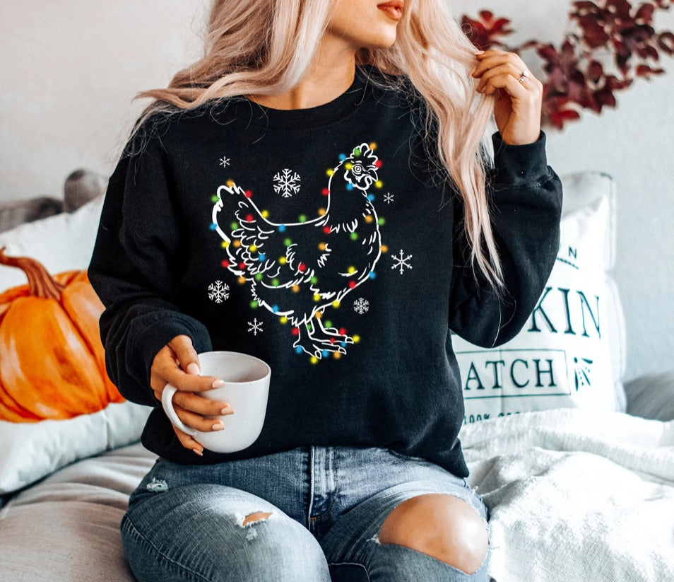 Christmas Sweatshirt -Cow, Pig, or Chicken Print