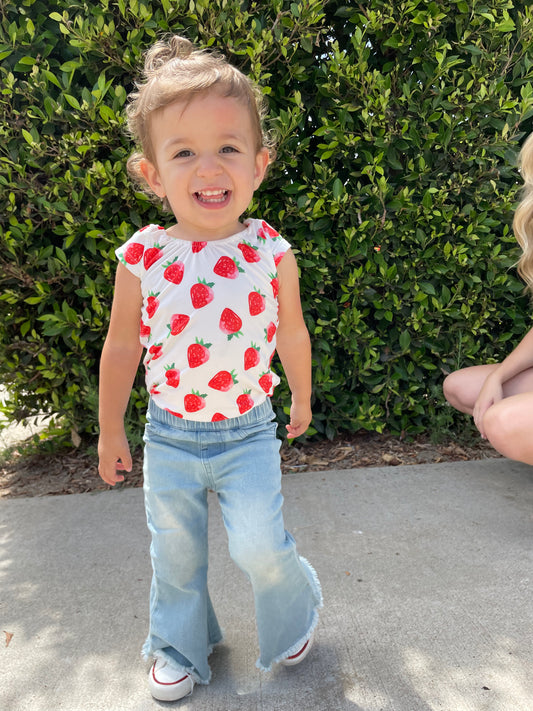 Bailey's Blossoms - Sophie Denim Bell Bottoms - Light Wash