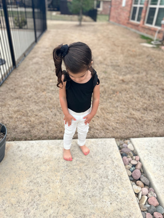 Bailey's Blossoms - Roxie Slashed Jeggings - White