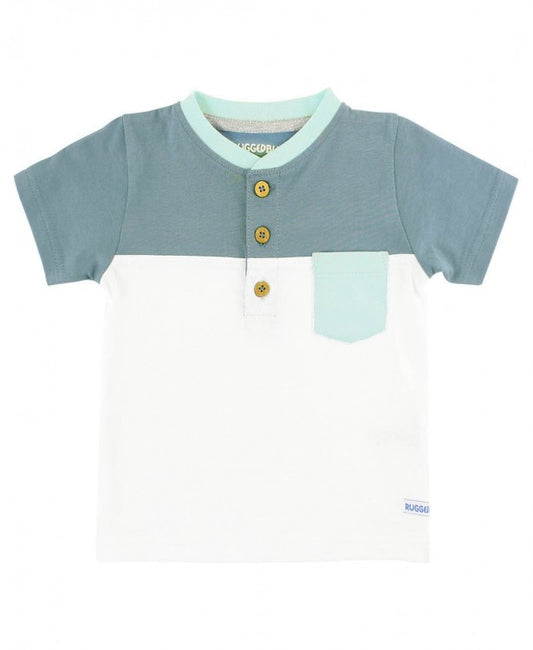 RuggedButts Dolphin Blue Color Block Henley Tee