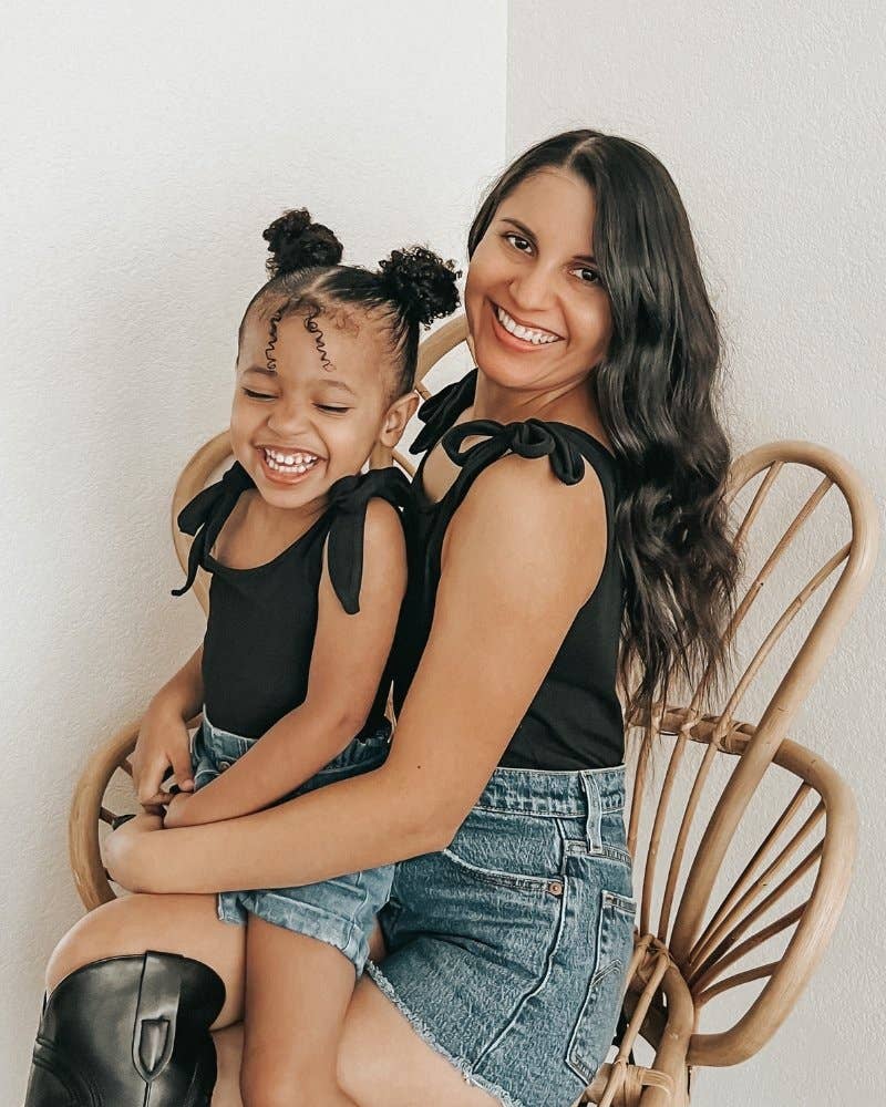 Bailey's Blossoms - Mommy and Me Madden Tie Shoulder Tank Leotard - Black