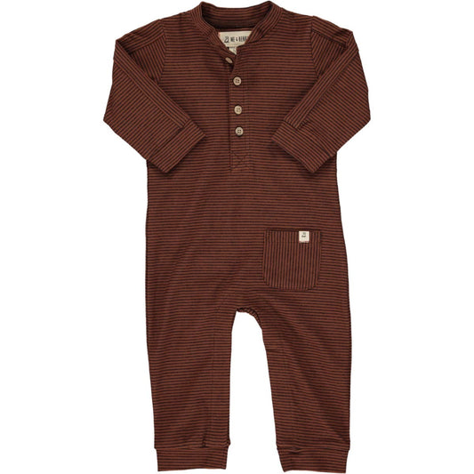 Me & Henry - Rust Stripe Jersey Romper