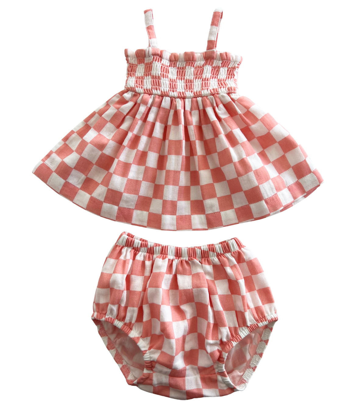 SIIX Collection - Sorbet Checkerboard / Organic Smocked Set