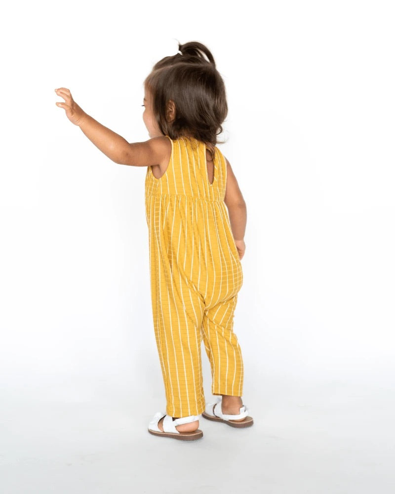 Bailey’s Blossoms Cora Bubble Jumpsuit - Sunflower Stripe