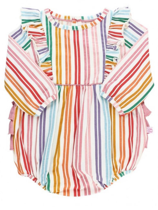 RuffleButts Fairytale Rainbow Waterfall Bubble Romper