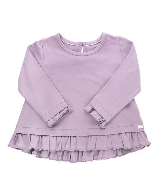 RuffleButts Icy Purple Ruffle Hem Top