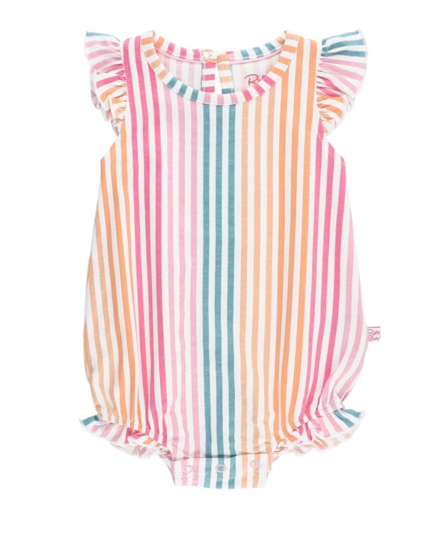 RuffleButts Daydream Stripe Flutter Bodysuit