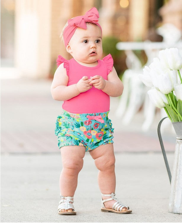 RuffleButts Rose Flutter Bodysuit