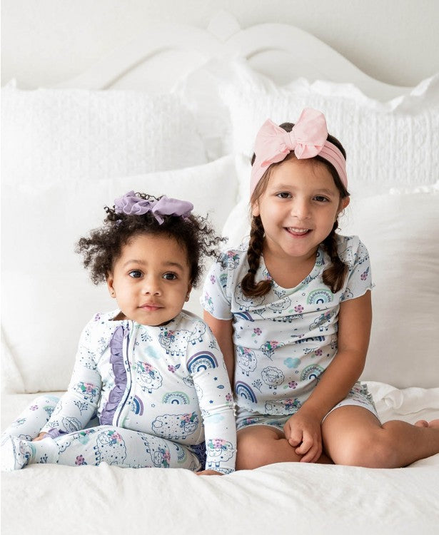 RuffleButts Sleepy Sheep Snuggly Ruffled Footed Pajamas