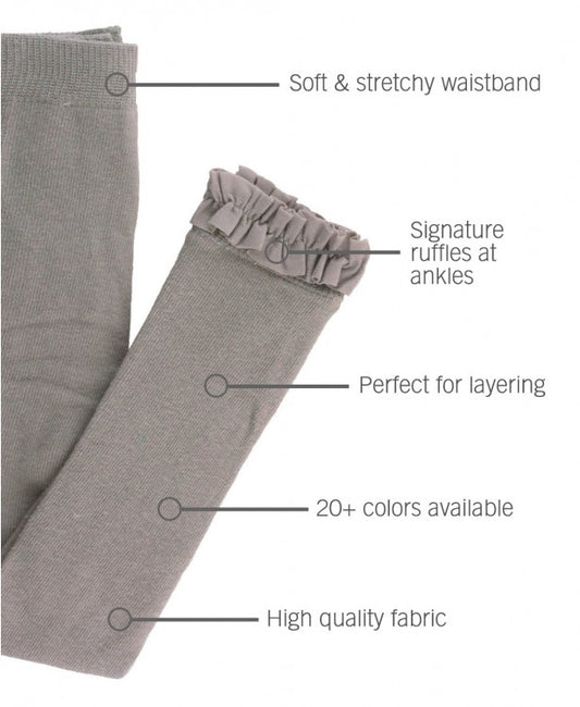 Gray Footless Ruffle Tights