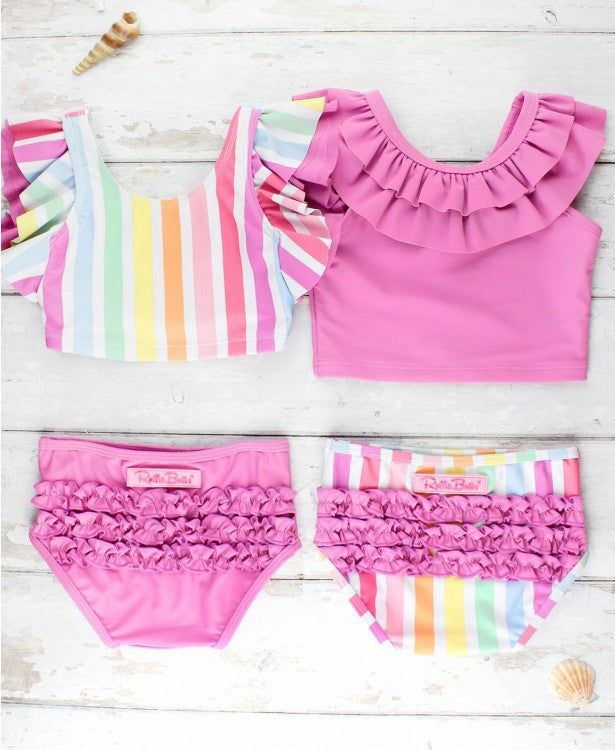 RuffleButts - Rainbow Dream Orchid Butterfly Tankini