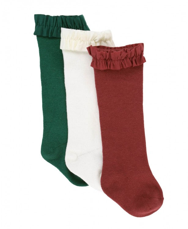 Jefferies Socks Ruffle Knee High Socks - Red – Jojo Mommy