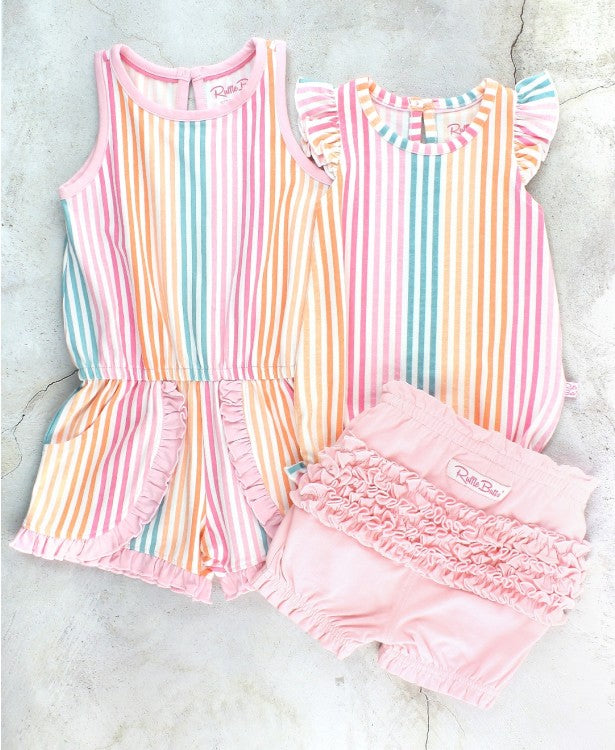 RuffleButts Daydream Stripe Flutter Bodysuit
