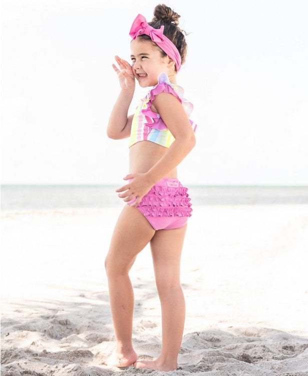 RuffleButts - Rainbow Dream Orchid Butterfly Tankini