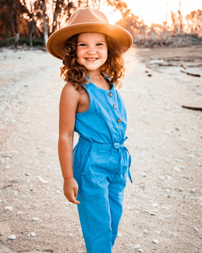 Bailey's Blossoms - Ari Button Front Denim Jumpsuit - Light Denim