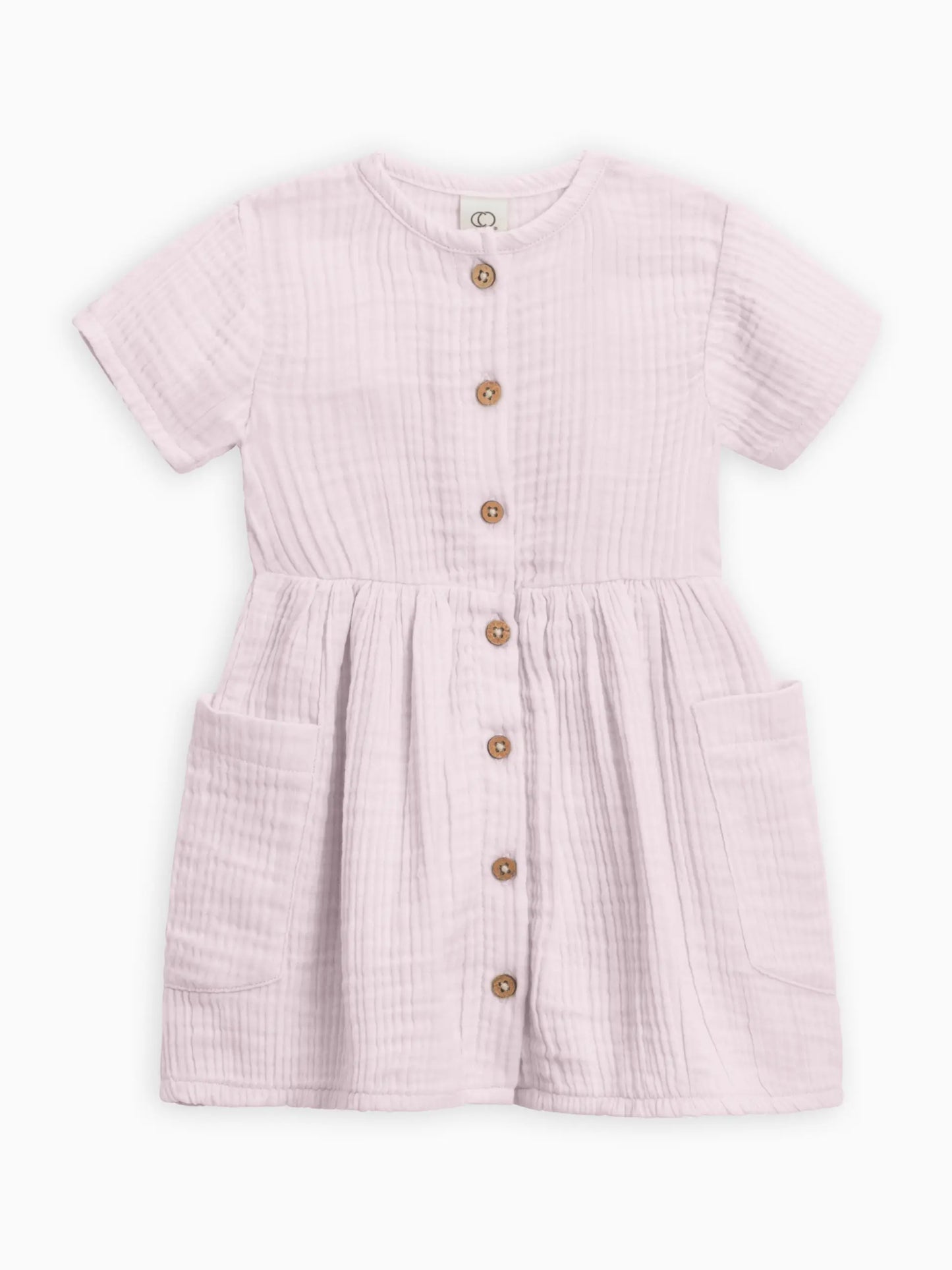 Colored Organics - Mabel Muslin Button Dress - Tan, Picnic, Lavender