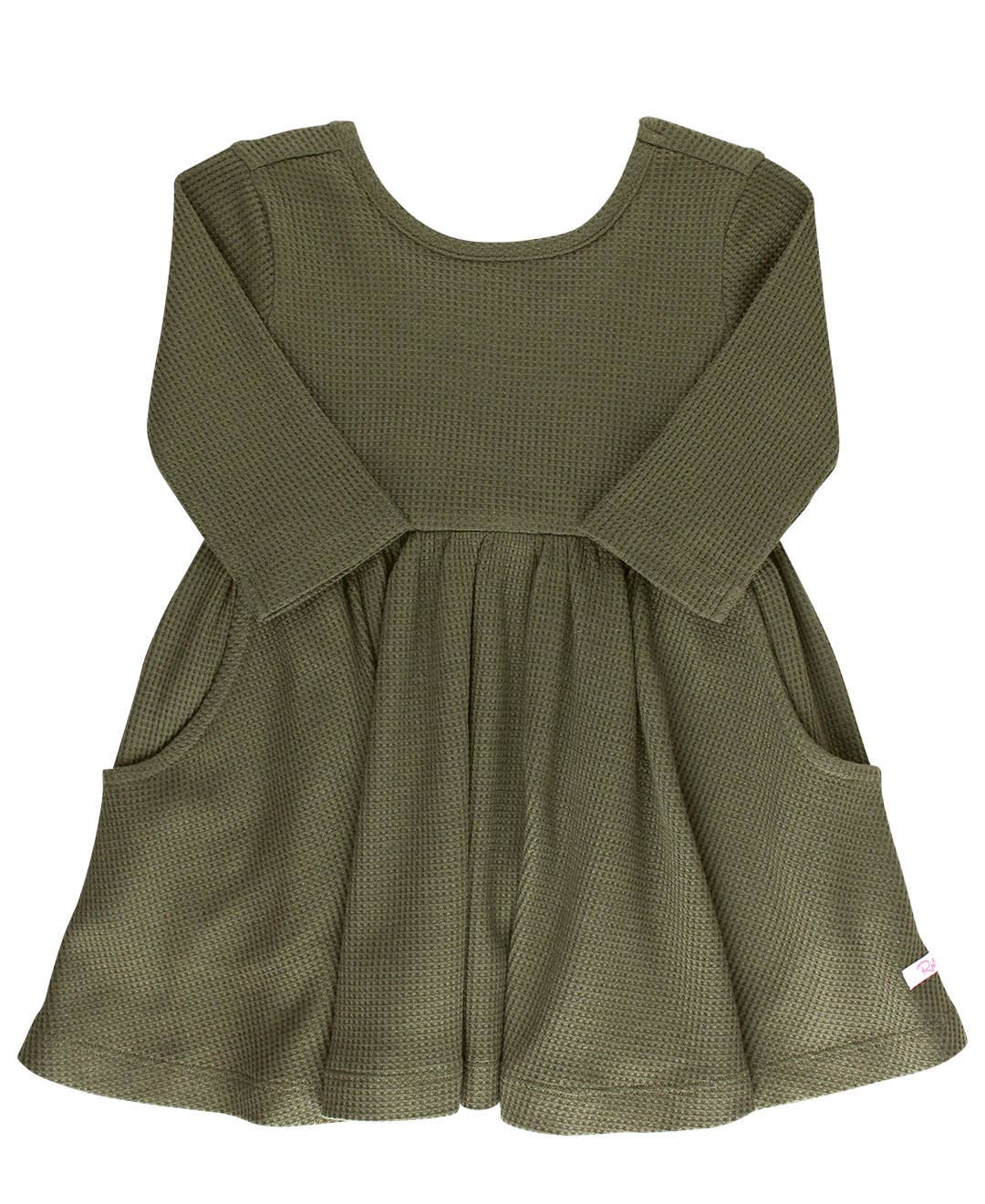 Juniper Knit 3/4 Sleeve Twirl Dress: 2T / Green