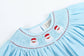 Lil Cactus - Blue Santa Smocked Bishop Dress