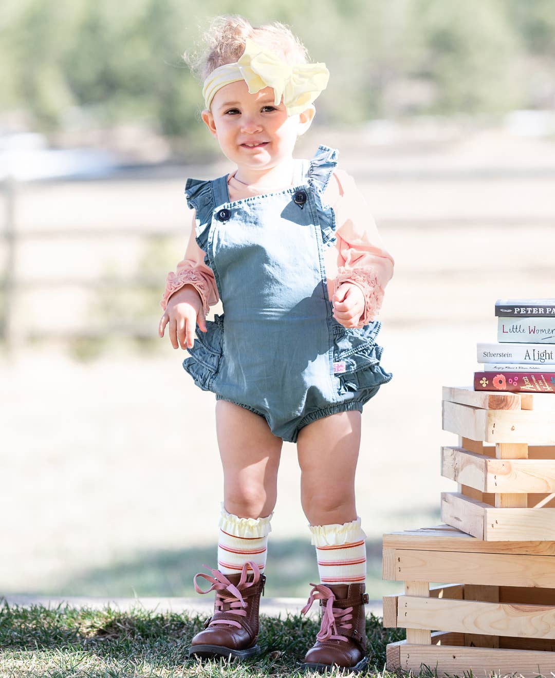 RuffleButts - 3-Pack Antique Blue, Floral & Terra Cotta Knee High Socks