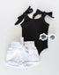 Bailey's Blossoms - Mommy and Me Madden Tie Shoulder Tank Leotard - Black
