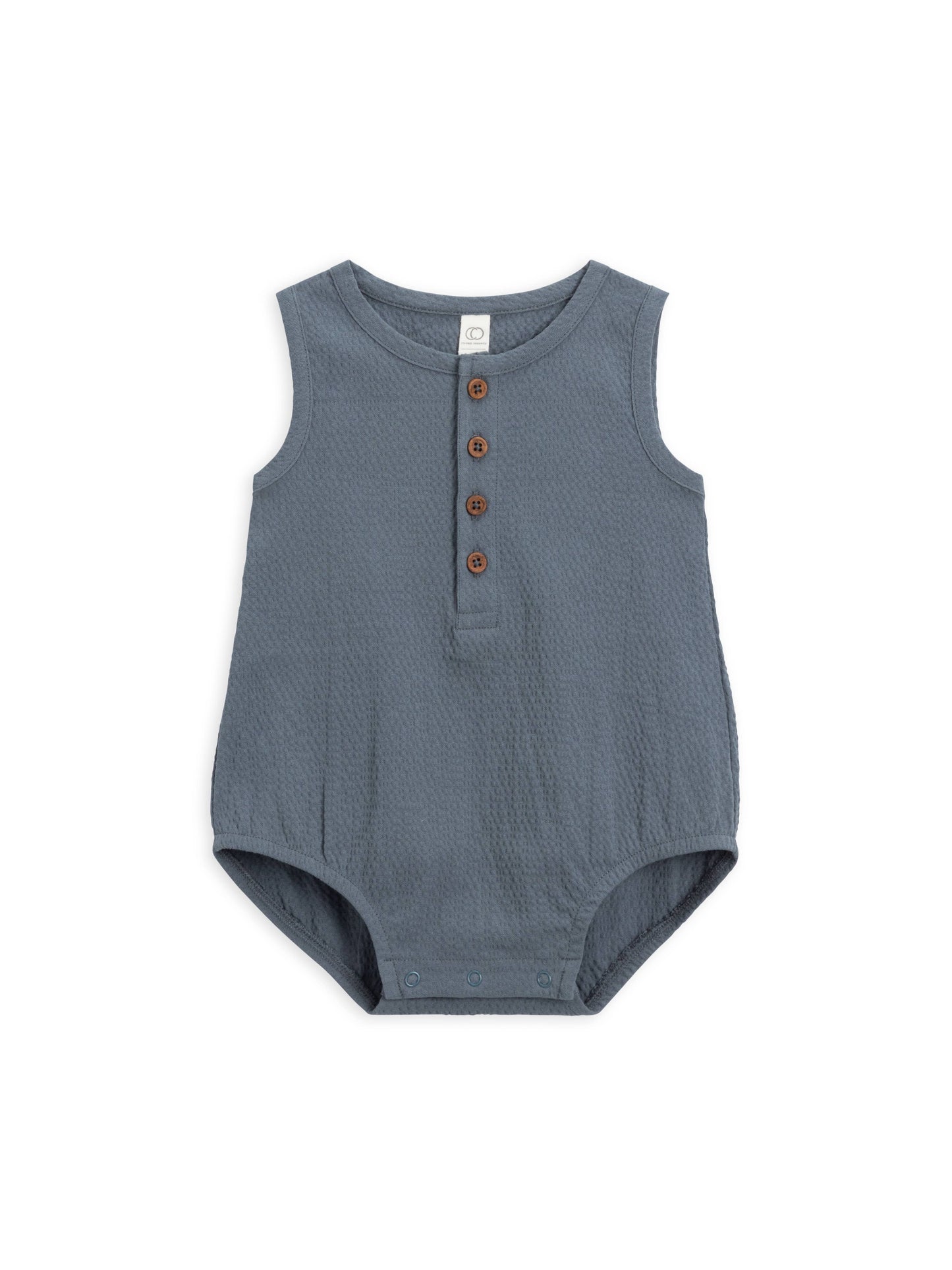 Colored Organics - Organic Baby Wren Seersucker Bubble Romper - Harbor