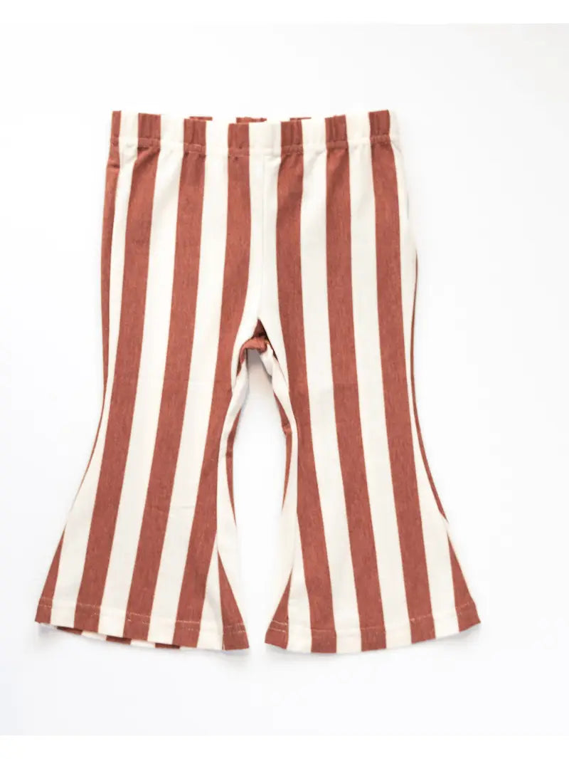 Bailey's Blossoms - Blakely Boho Bell Bottoms - Brick Red Stripes