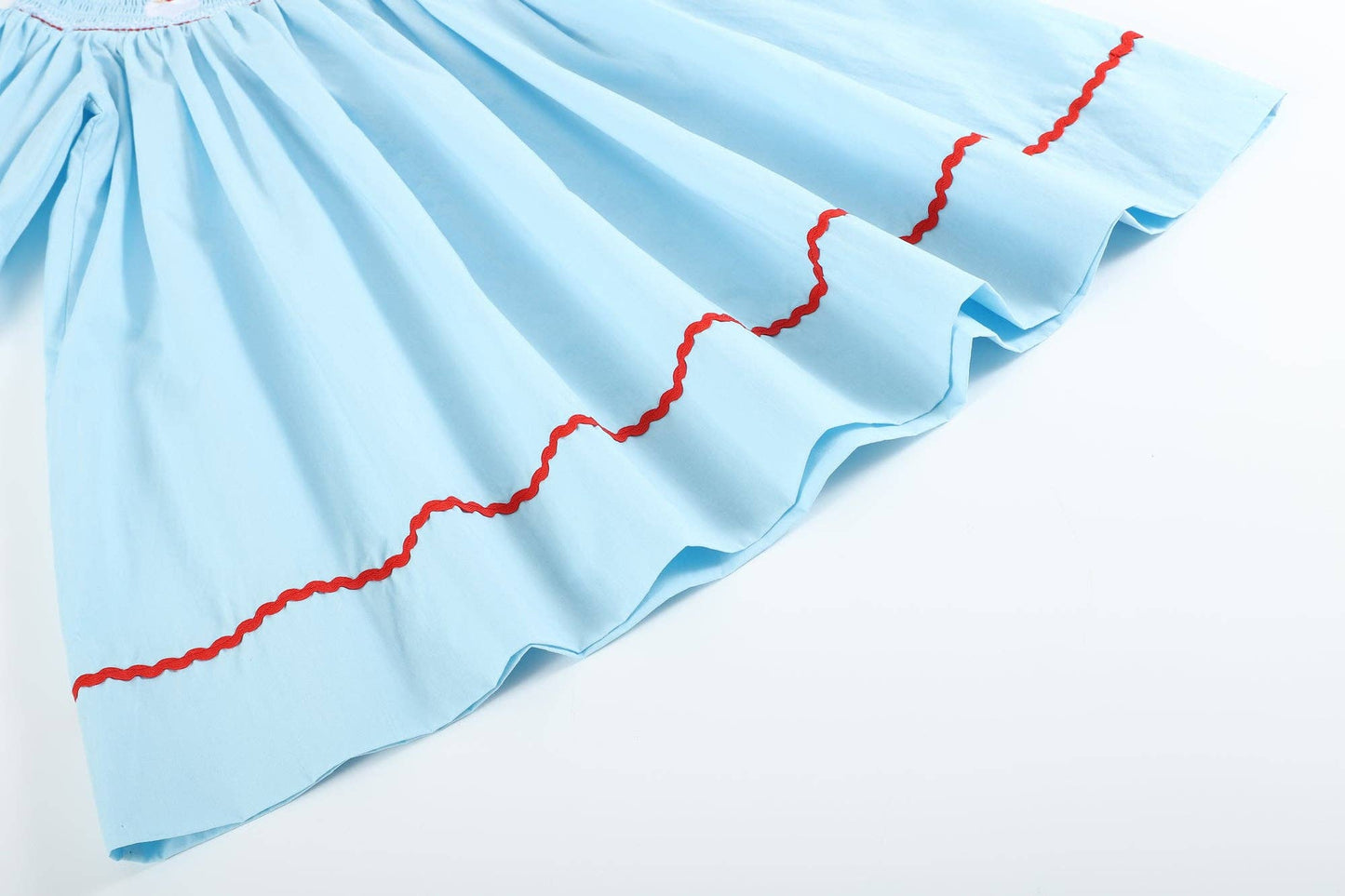 Lil Cactus - Blue Santa Smocked Bishop Dress