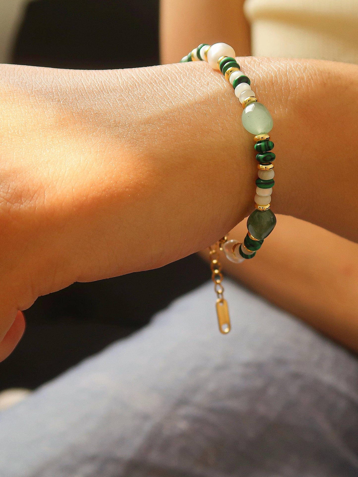 Flânerie by MAIQ - 18K Non-Tarnish Bohemian Stone and Bead Bracelet