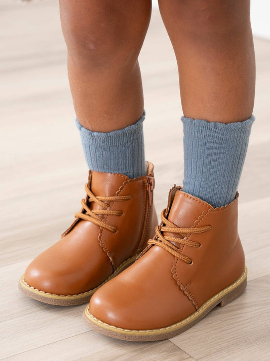 Marie Nicole Clothing - Cinnamon Scallop Trim Boot