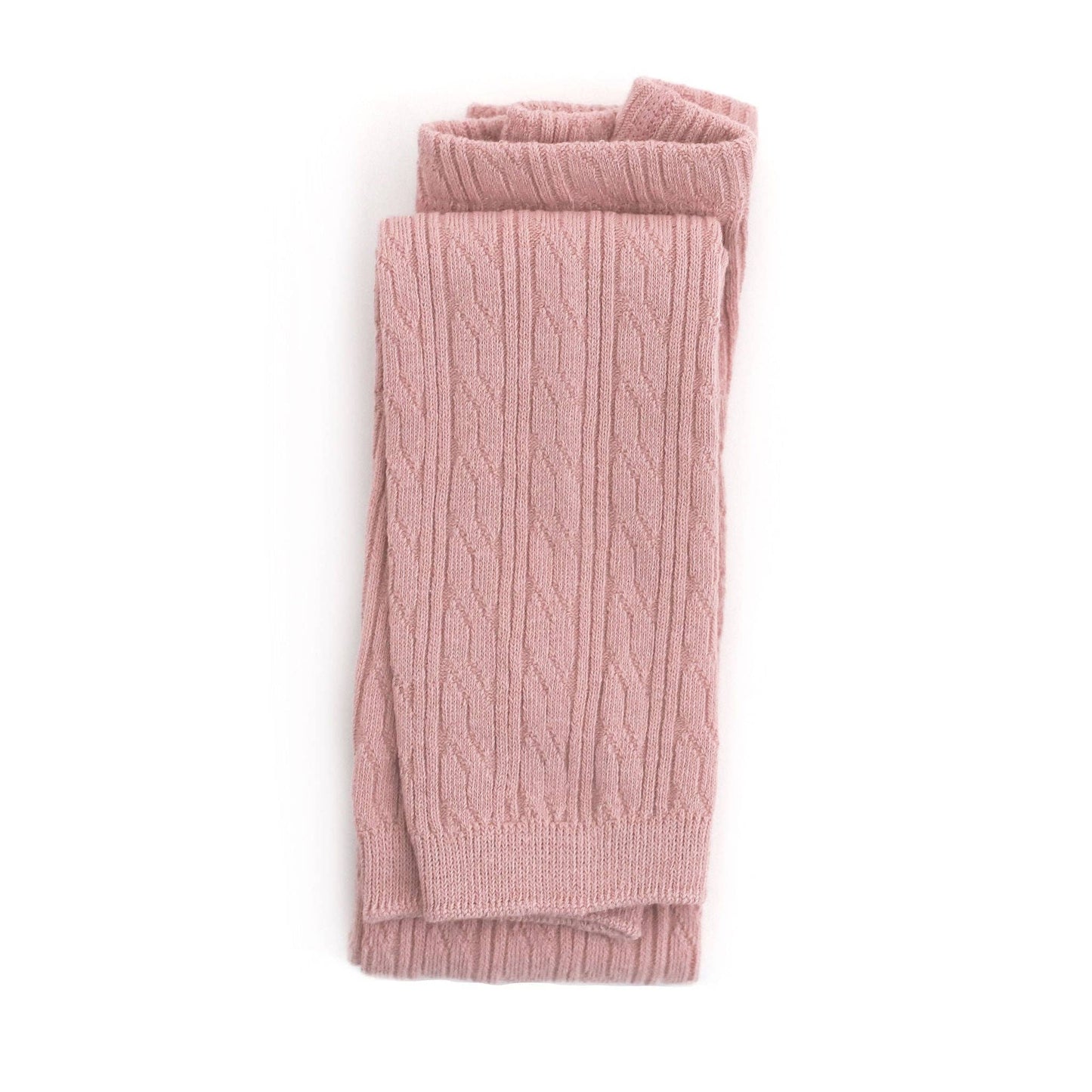 Little Stocking Co. - Blush Pink Cable Knit Footless Tights: 3-4 YEARS