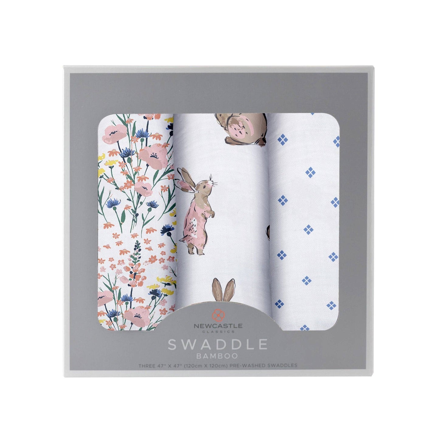 Newcastle Classics - Wildflowers Bamboo Swaddles 3 Pack